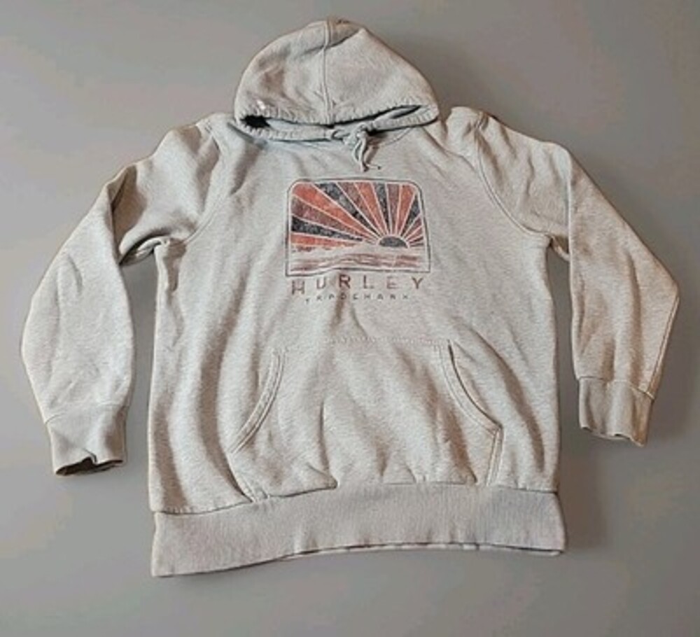 Hurley Freestyle Skateboarding Hoodie Sweatshirt Men’s Gray Sunset